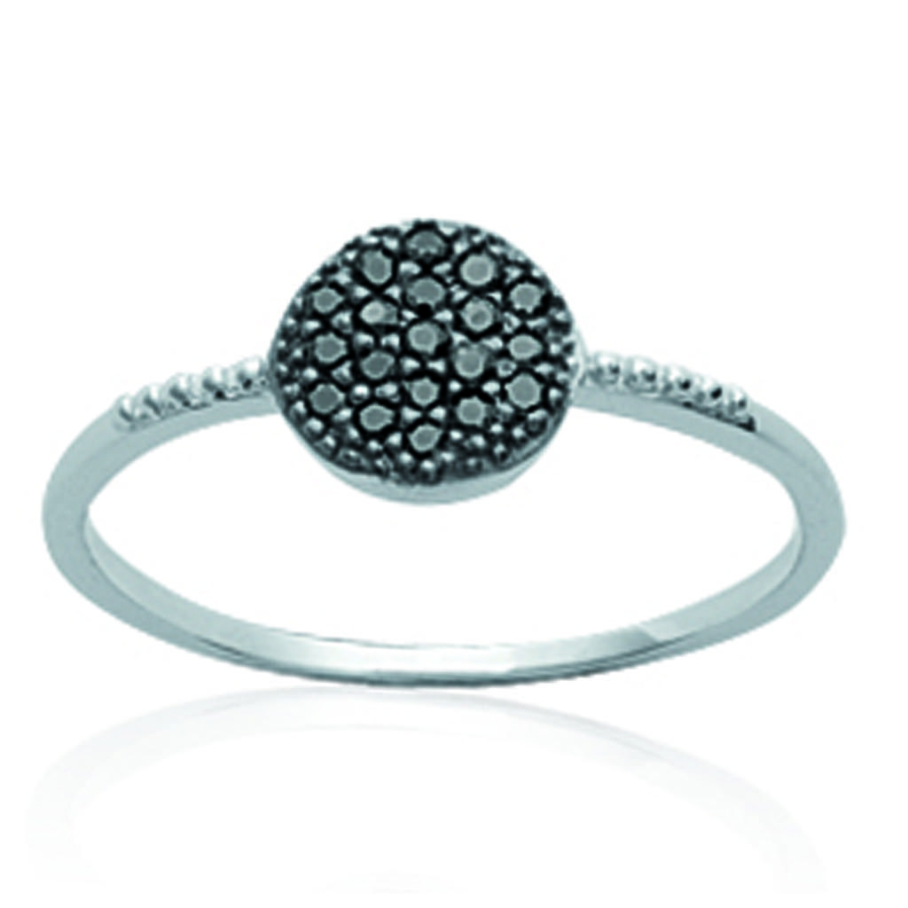 Silver Ring 'Scarlett' Black Silver (rhodium) - 8 Mm