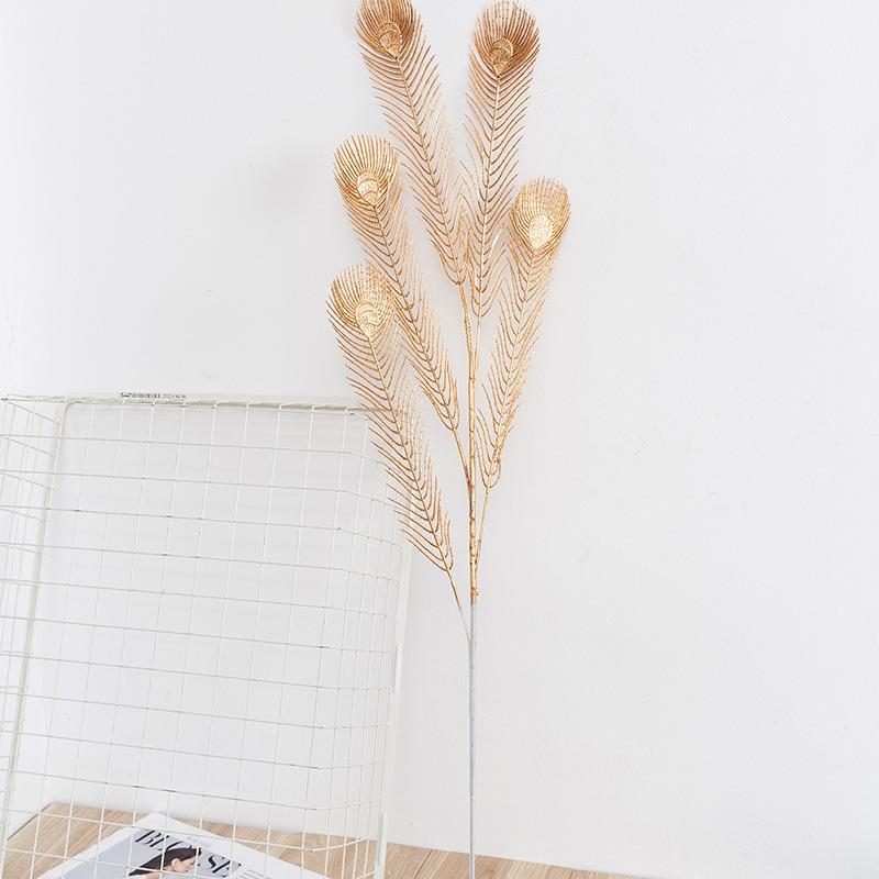 Золотой букет искусственных цветов Искусственное растение Украшение для дома, комнаты, Рождественское украшение, Новогодние подарки, Аксессуары