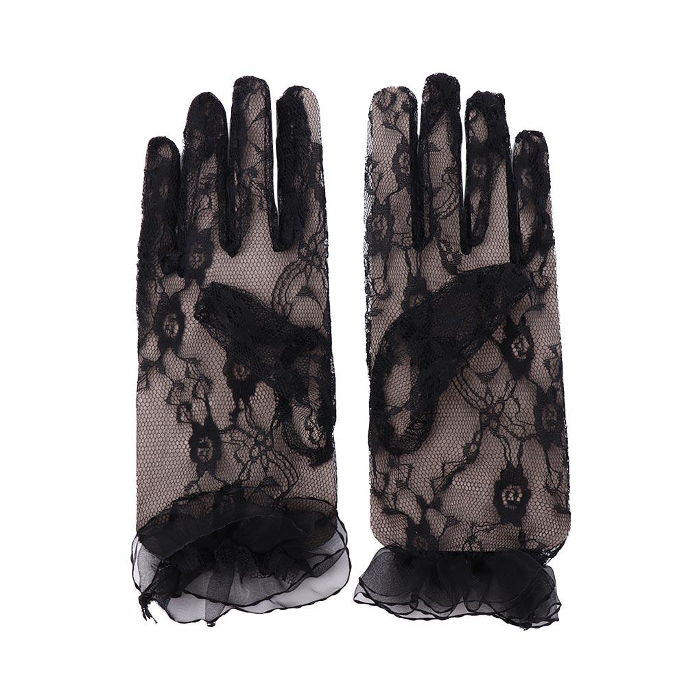 Summer Floral Side Sun Protection Sexy Driving Gloves Mittens Short Gloves Women Gloves Lace Gloves