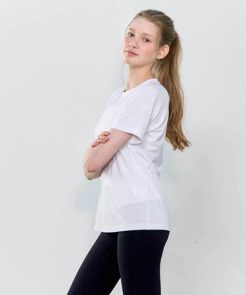 BASIC HOUSE Women'S Cool Breeze Raglan Round Short Sleeve T-Shirt White Lzts3223 (Type B)