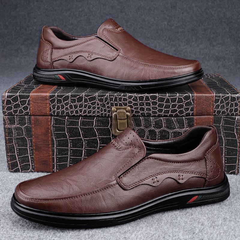 Модные мужские туфли-лодочки из натуральной кожи, дышащие, мужские деловые лоферы, классические слипоны, повседневная обувь, новая нескользящая обувь для вождения