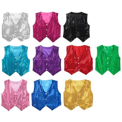 Детский костюмный жилет с блестками и пайетками для мальчиков для хора, джазового танца