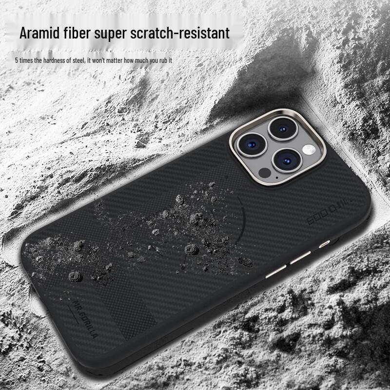 Синяя обезьяна Мистер. Двухцветный чехол из арамидного волокна для iPhone 16 Pro