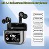 Беспроводные наушники Bluetooth 5.4 30 часов воспроизведения с чехлом для зарядки ЖК-дисплей шумоподавление вызов наушники вкладыши