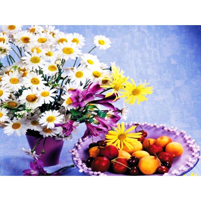 New Diamond 5d Diy Painting Small Daisy Flower Diamond Embroidery Full Round Drill Mosaic Home Decor Gift