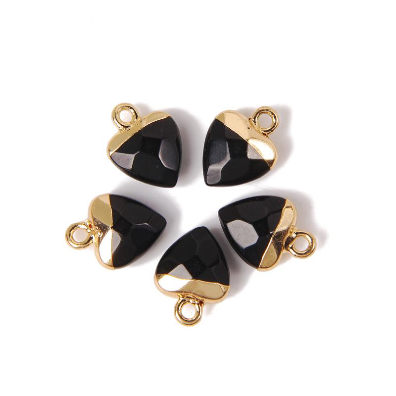 5pcs 10x13MM Natural Stone Faceted Heart Shape Pendant Charm Quartz Crystal Jewelry Accessorie For Making Earring Necklace