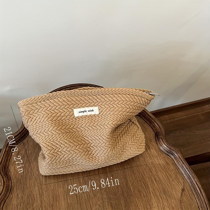 1 шт. Богемная плетеная сумка ручной работы с узором в форме уха, полиэстеровый холст, косметичка-клатч на молнии для пляжа, фестиваля, вечерней вечеринки