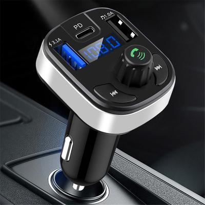 Автомобильный Bluetooth 5.0 FM-передатчик Dual USB 3.1A Быстрое зарядное устройство Автомобильный светодиодный MP3-модулятор плеер Беспроводной аудиоприемник громкой связи
