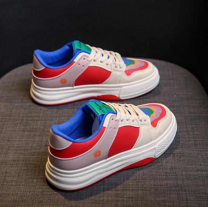 Fashion Women's Fashion Sneakers Lace Up Vulcanized Shoe Couples Non Slip Platform Woman Sports Shoes Comfortable Casual Board Shoes