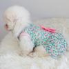 Summer Floral Print Small Dress Lovely Medium Dogs Sleeveless Foreleg Bowknot Decor Holiday Pet Outfit