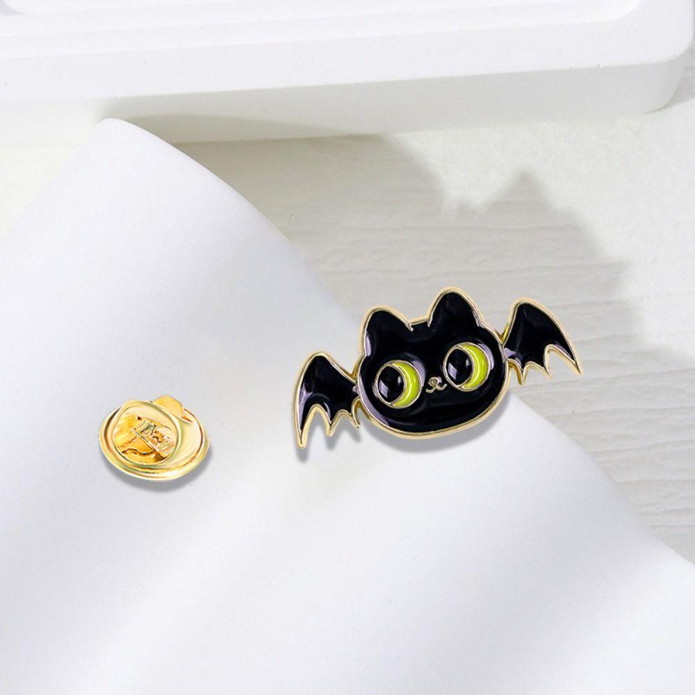 Zinc Zinc Zinc Alloy Halloween Funny Brooch Pumpkin Flying Broomstick Cat Brooch Skeleton Brooch Halloween