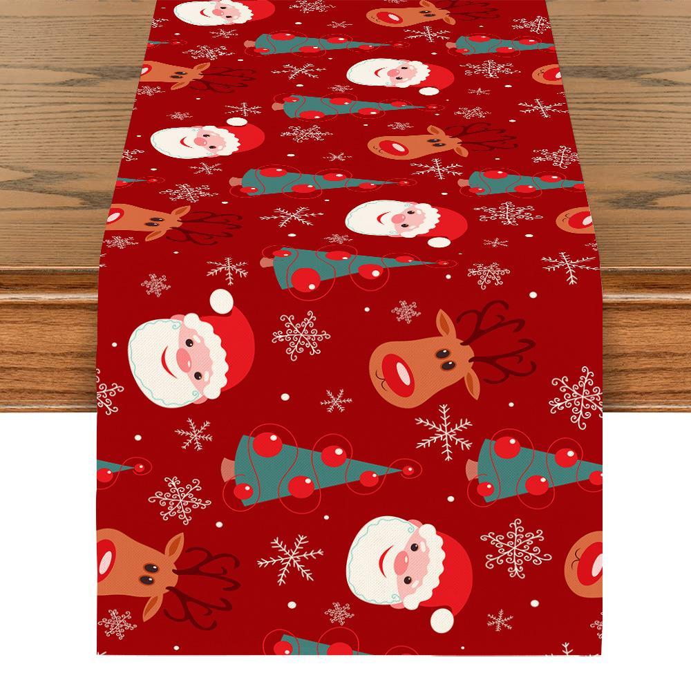 Christmas Tablecloth Creative Snowman Print Holiday Table Decorations Tablecloth