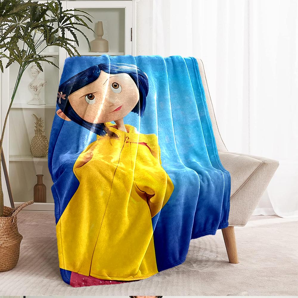 Coraline Theme Printed Blanket - Perfect for Couch, Bed, Travel & Outdoor Use | Machine Washable, Cozy & Durable.