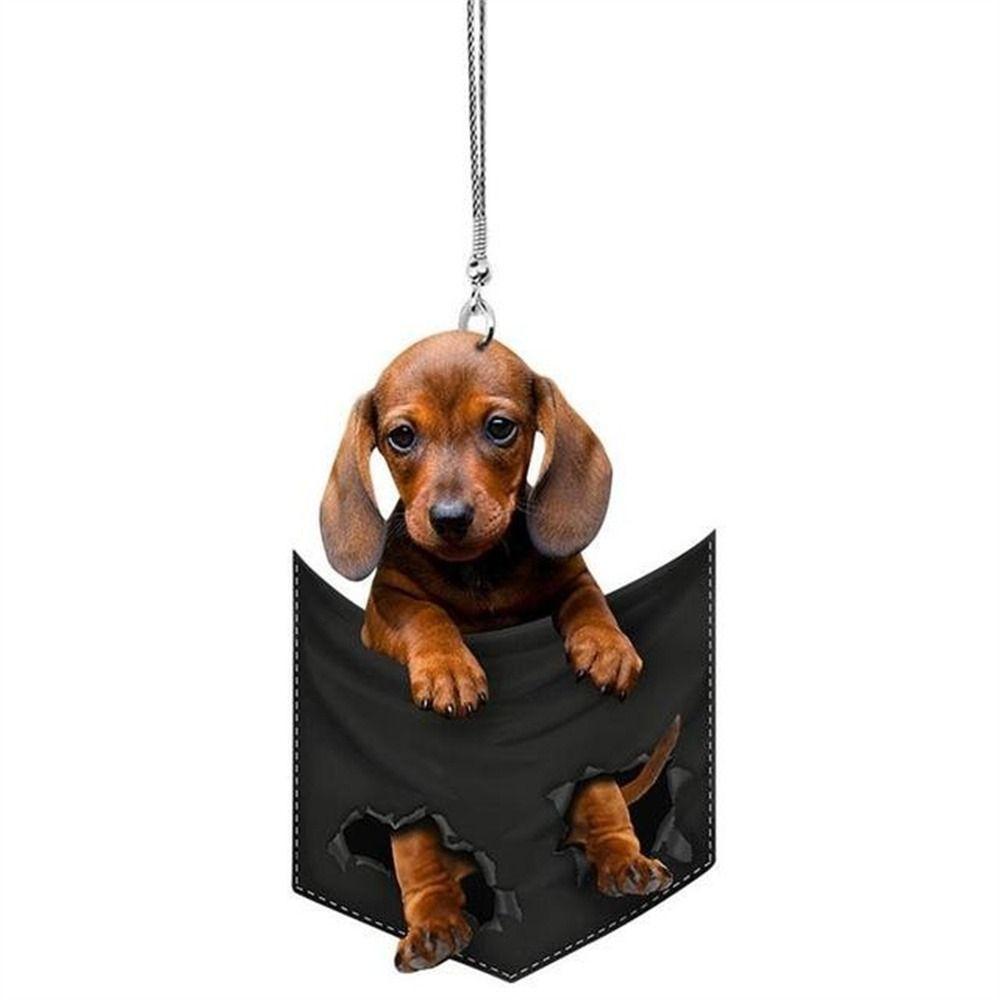 6 Styles Rearview Mirror Hanging Dog Hanging Ornament Puppy Car Hanging Car Pocket Pendant