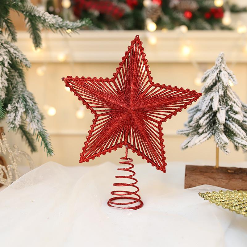 Three-Dimensional Sequined Star Tree Topper - Five-Pointed Christmas Decoration