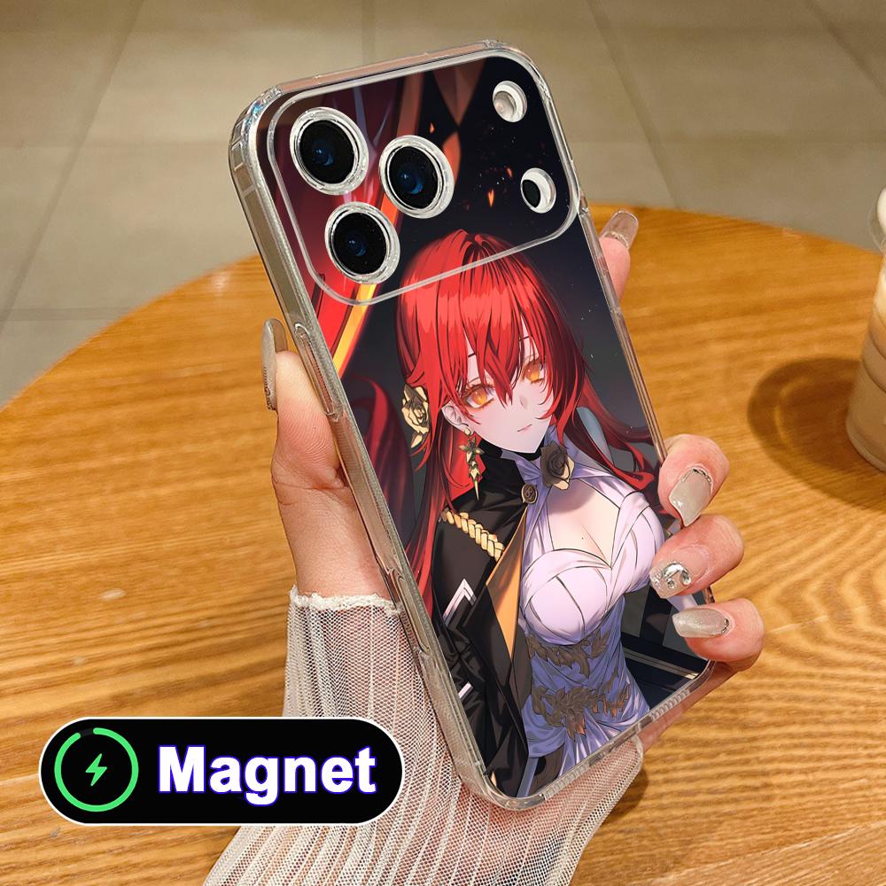 HSR Himeko Clear TPU Magsafe Mobile Phone Case for iPhone 17 16 15 14 13 12 11 Air Pro Max Plus Mini Colorful Cover