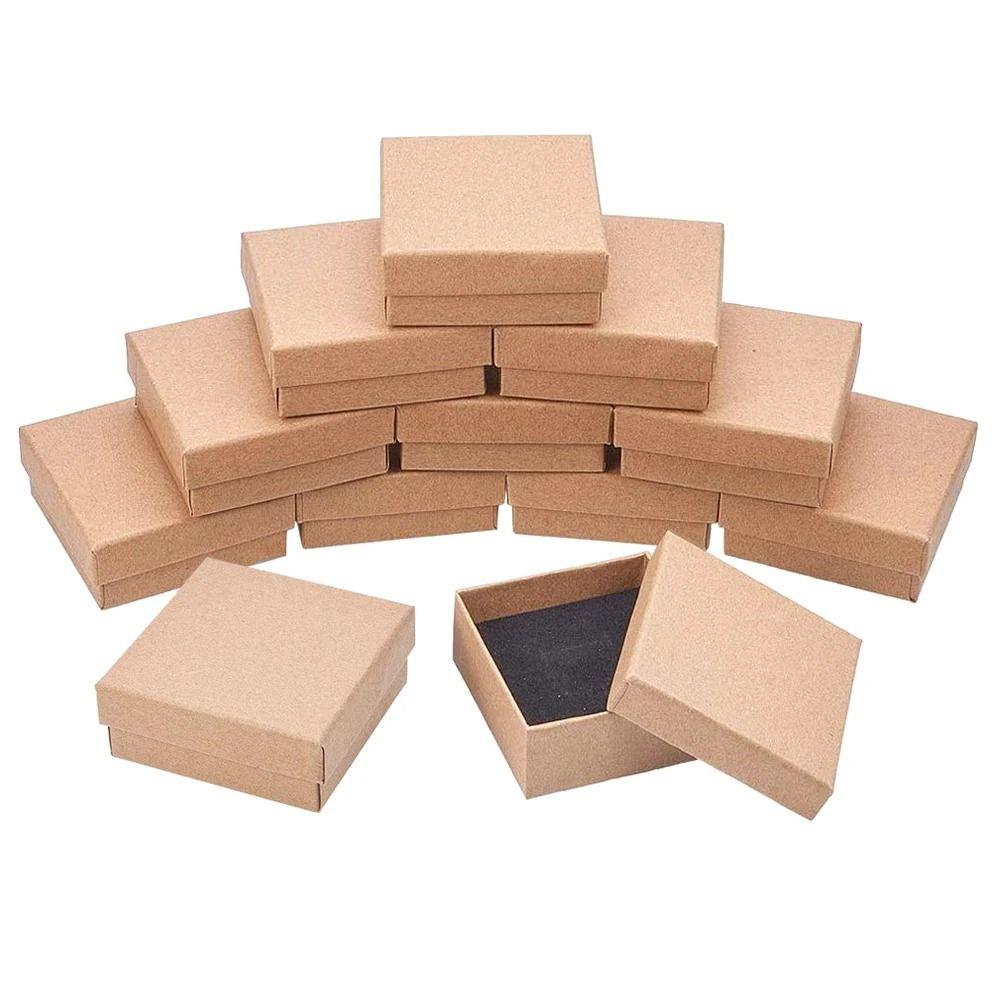 5 шт. крафт-шкатулка для украшений ретро-подарочные картонные коробки для показа ювелирных изделий упаковочная коробка для помолвки свадьбы