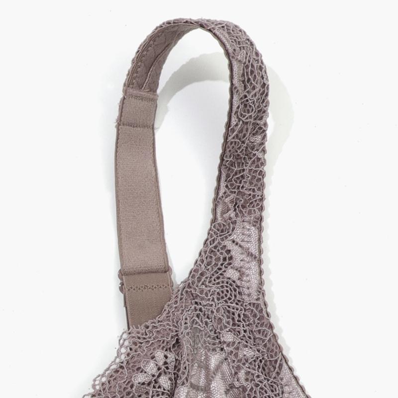 Элегантные бюстгальтеры больших размеров, женские кружевные бюстгальтеры с шевронным узором и бантом, ультратонкий кружевной бюстгальтер на косточках