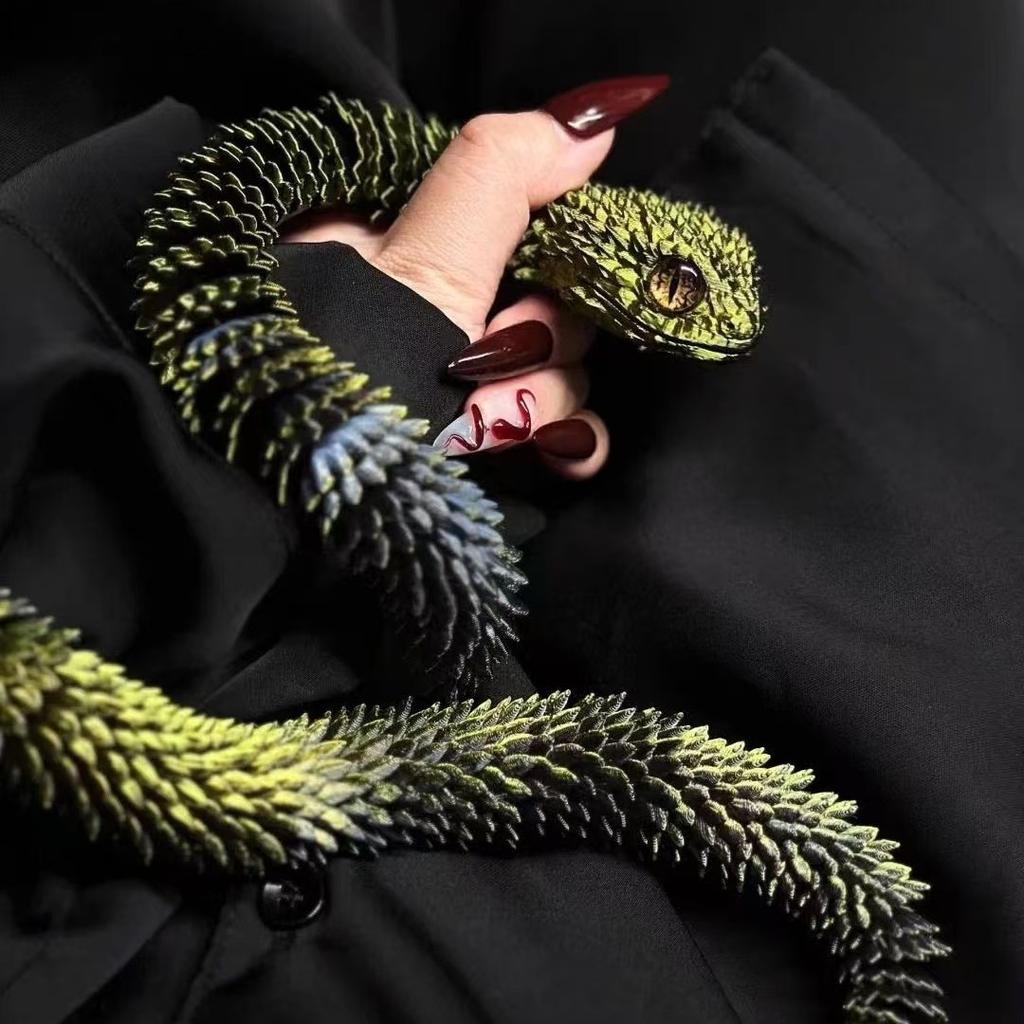 60Cm 3D Printed Snake Rotatable Joints Snake Figurines Creative Home Office Desktop Crafts Ornament New Year Crafts Gift