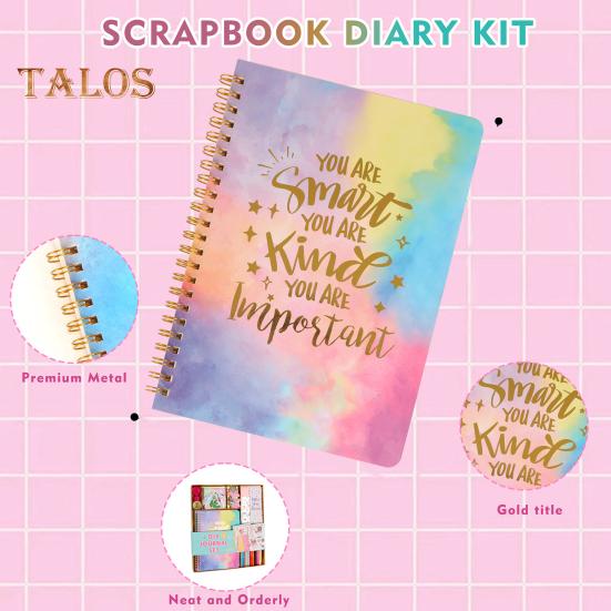 Набор для дневника для девочек от 8 до 12 лет, набор канцелярских принадлежностей «сделай сам» с цветными ручками, наклейками, скотчем, принадлежностями для скрапбукинга