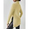 Women's High Neck Autumn and Winter Open Slim Bottoming Striped Medium-length Jumper