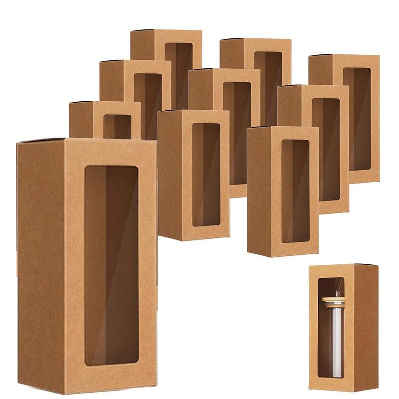 10 шт. Прозрачная выставочная коробка, подарочная коробка с окном, праздничные подарки, лазерные упаковочные коробки, черные 20x8x8 см