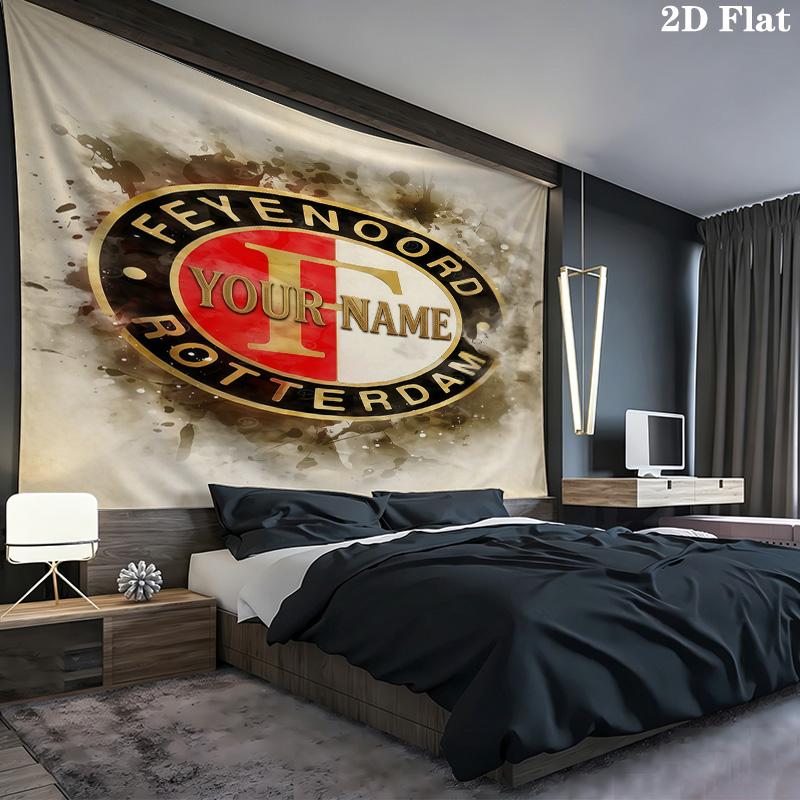 Feyenoord Custom Name Wall Tapestry Aesthetic Wall Hanging Printed Fabric Blanket Decorative Tapestries For Bedroom Living Room Home Decor