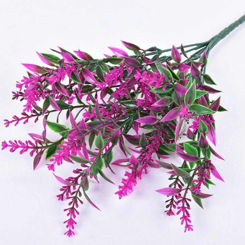 Artificial Flower Plastic Lavender Fake Plant Wedding Home Garden Decoration Bridal Bouquet Photography KTY
