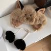 Korean Cute Ear Hat Warm Pompom Beanie Cap Winter Women Fluffy Hat  Girls