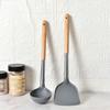Wooden Handle Scoop For Nonstick Pan Ladle Turner Spatula Cooking Tools Spoon Kitchen Gadget