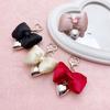 Elegant Bowknot Charm Keychain Elegant Heart and Bowknot Keyring with Accent Handbag Decoration for Women Girls