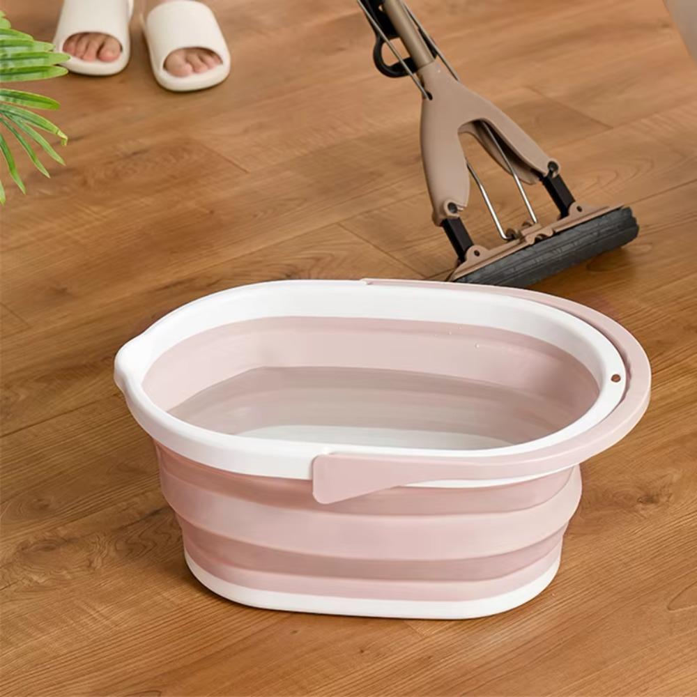 Portable Plastic Bucket High Temperature Resistance Collapsible Wash Basin Mop Bucket Bath