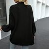 Женский вязаный кардиган-фонарик с длинным рукавом и открытой передней частью, свитер средней длины, пальто, однотонный свободный крой, верхняя одежда для вязания