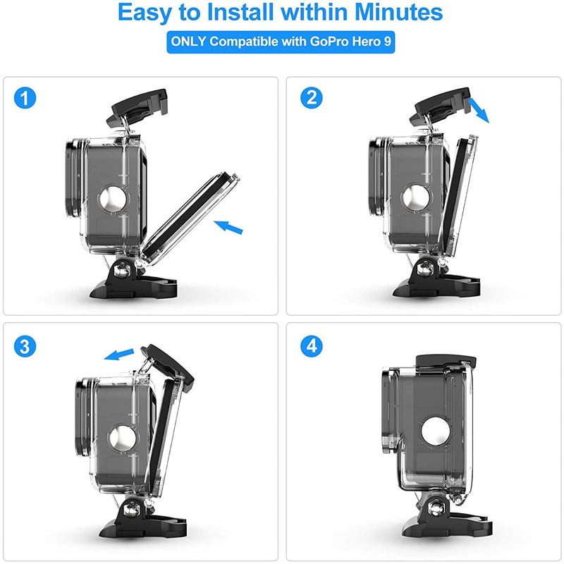 Водонепроницаемый чехол для GoPro Hero 12 11 10 9, черный защитный дайвинг-бокс, чехол, красный, фиолетовый, цветной фильтр