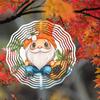 3D Metal Wind Chime with Festive Gnome and Cantaloupe Design Outdoor Garden Decor for Home Wedding Birthday Christmas Gift