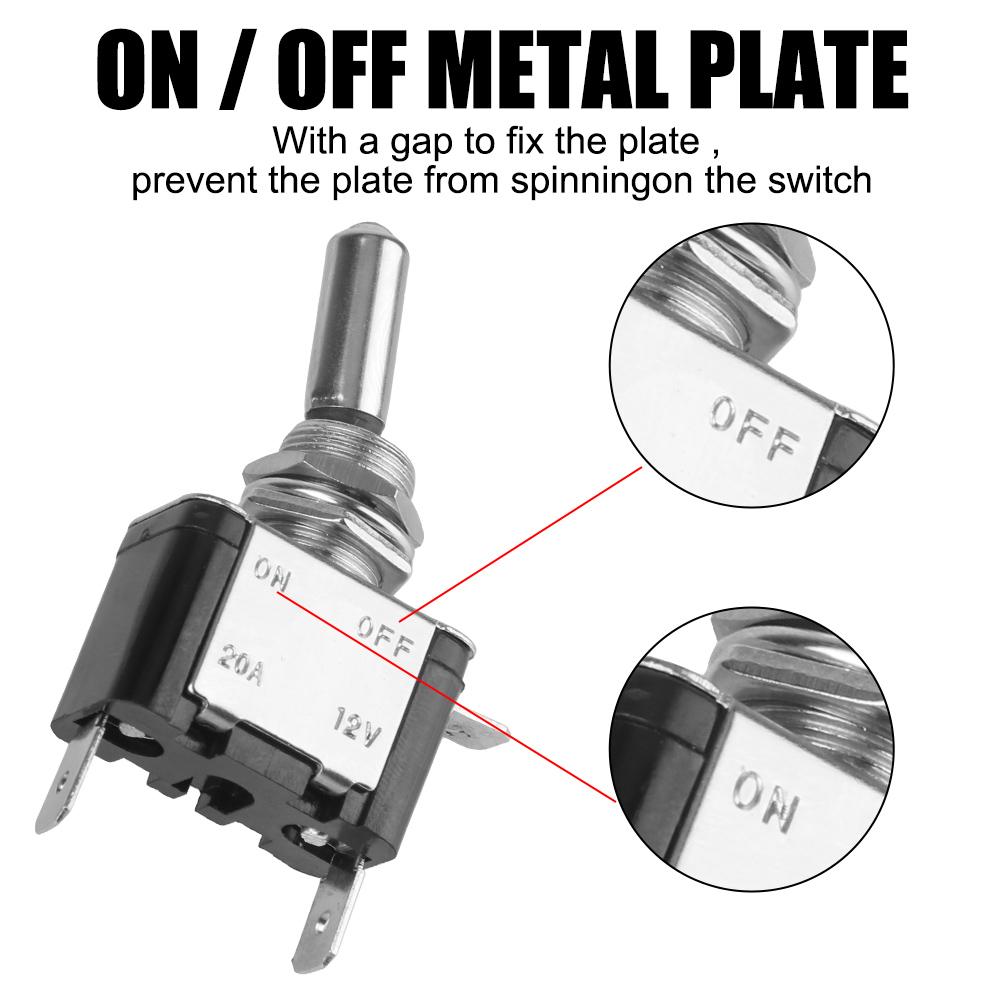 Control On/Off 12V 20A 1PCS Car Auto Cover LED Light SPST Toggle Rocker Switch Toggle Switch LED Switch With Protective Cover