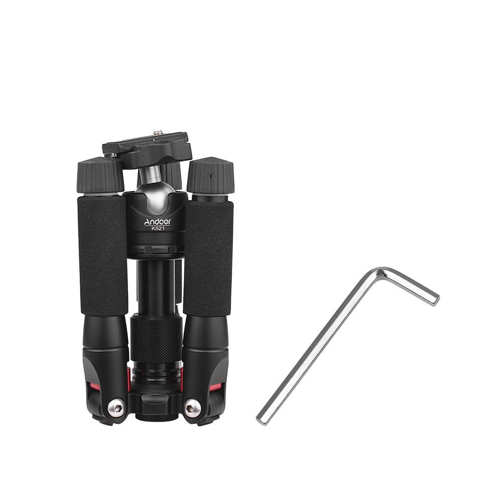 K521 Портативный 5-секционный выдвижной штатив из алюминиевого сплава с мини-шаровой головкой, низким центром