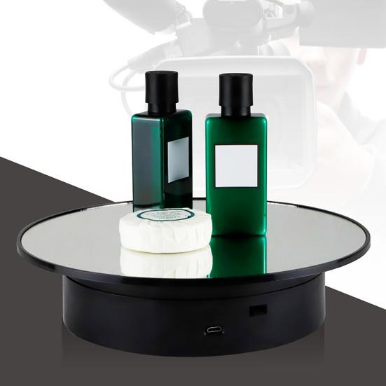 Display Stand 360 Degree Rotating Long Lasting Time Round Shape Electric Motorized Turntable Base for Photography