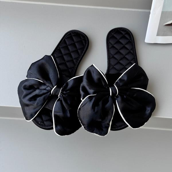 Модные тапочки Повседневные туфли на плоской подошве с бантом-бабочкой Женские шлепанцы Роскошные Мягкие Массажные Модные туфли с бантом-бабочкой Домашние тапочки с бантом-бабочкой