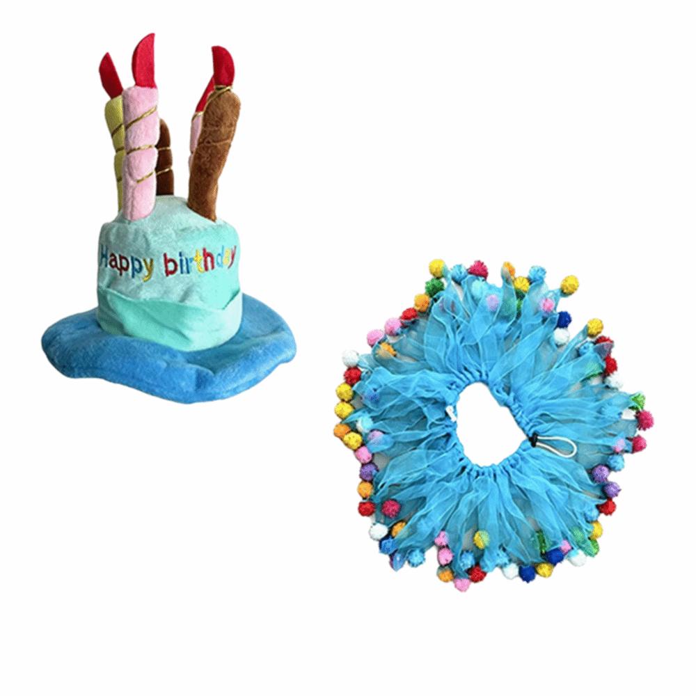 2Pcs/Set Hat and Tutu Collar Lawn Goose Clothes Colorful Pom-Pom Goose Clothes Farmhouse Style
