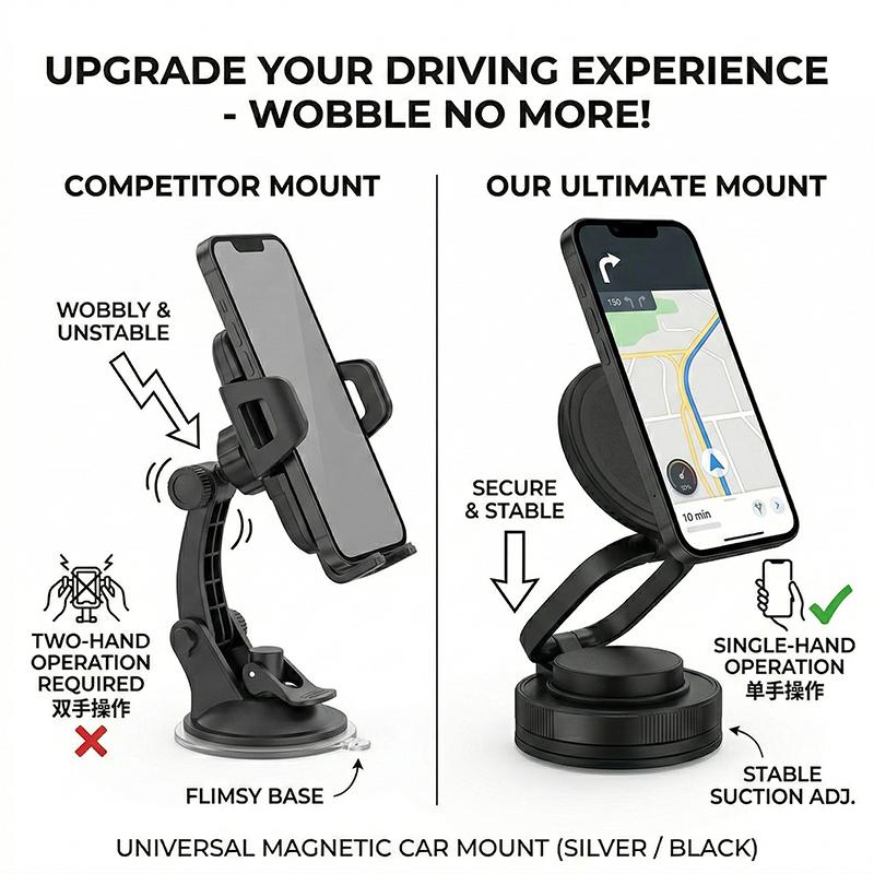 Strong Magnet Car Phone Mount Adjustable Foldable Dashboard Mobile Holder Auto Interior Accessories Universal Stand