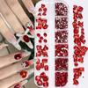 180pcs AB Flatback Glass Nail Art Rhinestones Multi-shape Mixed Diamond Gems Blue Purple Crystal Stones For DIY Nail Decoration