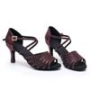 Яркие кожаные туфли для латинского вальса-ча-ча, современные бальные танцы для женщин, на каблуке 7 см