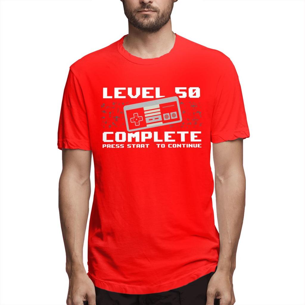 Unisex 50 Years Old Born In 1971 Tshirt Level 50 Complete 1968 Gamer 50th Birthday Gift Pure Cotton Tees Harajuku Adult Shirt