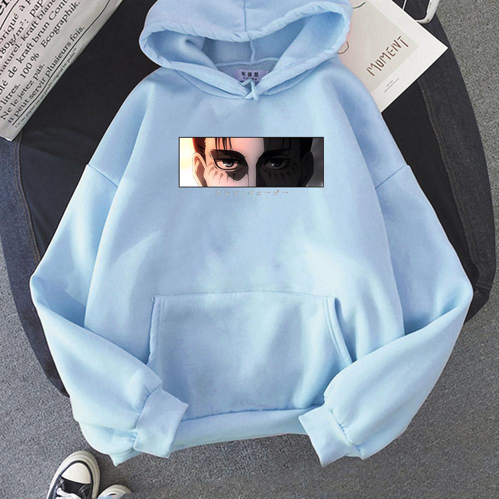 Толстовки с капюшоном в стиле аниме «Атака Титанов» Эрен Харадзюку, мужские и женские толстовки с забавным графическим уличным принтом, повседневные топы с длинными рукавами и принтом, толстовки