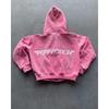 RogueWave Streetwear Y2K Повседневный кардиган на молнии Модный цифровой принт с капюшоном