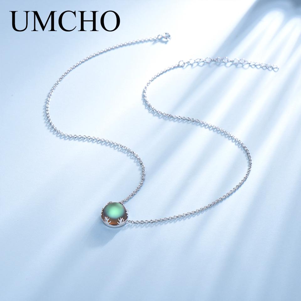 Umcho Aurora Borealis Necklace Pendant Elegant Jewelry for Women Birthdays Romantic Gift for Girl Friend