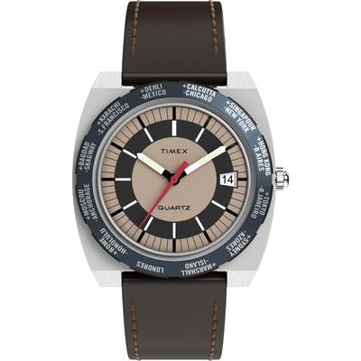 Часы Q TIMEX Кварцевые 5 АТМ Водонепроницаемые Пластик Коричневый циферблат TW2Y31300 [TIMEX] Мужские [Оригинал]