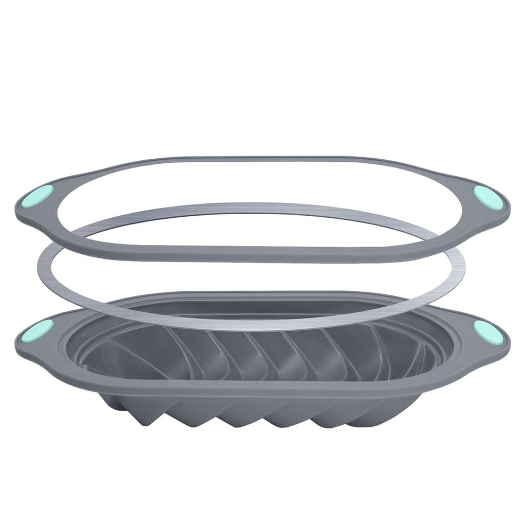 Силиконовая форма для хлеба с рифленым дизайном, пищевой антипригарный силикон для выпечки тортов, надежная металлическая усиленная рама