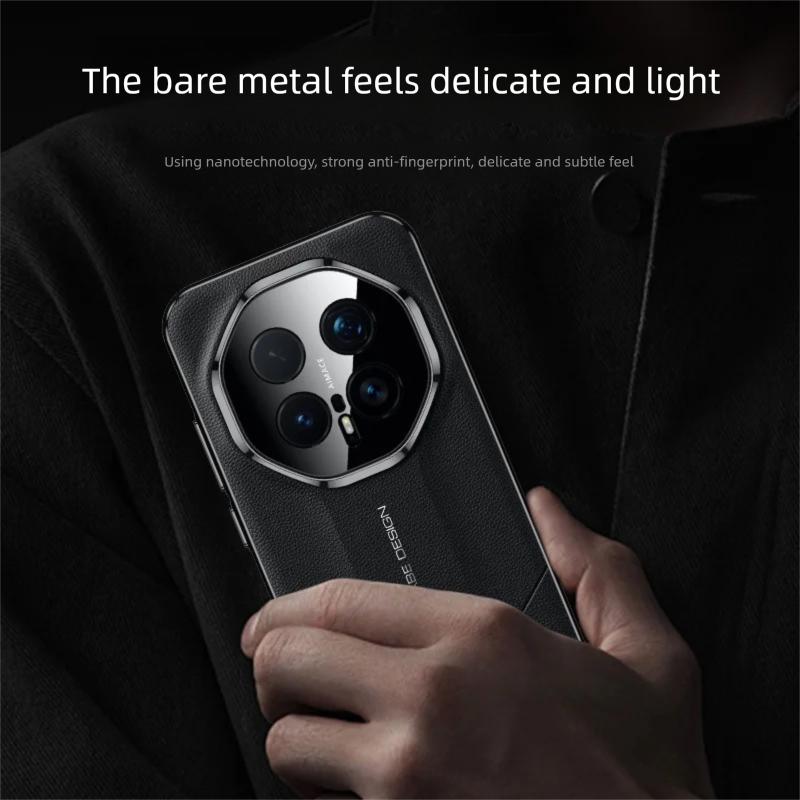 Премиальный чехол из веганской кожи в деловом стиле для Honor Magic 7/8 pro с гальванизированной рамкой и вырезом для защиты объектива камеры